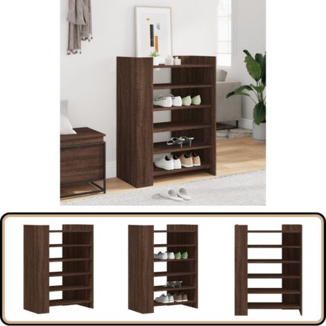 Schuhschrank Braun Eichen-Optik 74,5x37,5x100 cm Holzwerkstoff - Schuhschrank - Schrank Für Schuhe - Holzwerkstoffmöbel - Eiche Optik - Garderobe