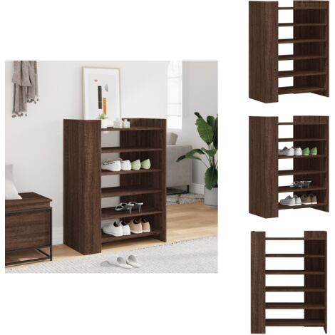 Schuhschrank Braun Eichen-Optik 74,5x37,5x100 cm Holzwerkstoff - Schuhschrank - Schrank Für Schuhe - Holzwerkstoffmöbel - Eiche Optik - Garderobe
