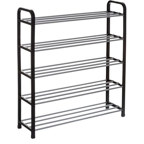 AC-DECO Schuhschrank, Bücherregal, Schuhregal, Schwarz