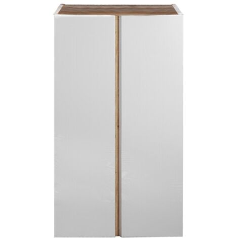 Schuhschrank Indy mit 2 Türen, 70x35x111cm, weiß glänzend Holz