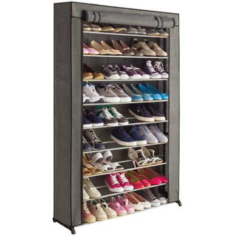 Schuhschrank Kunststoff Schwarz, platzsparende Aufbewahrung von Schuhen