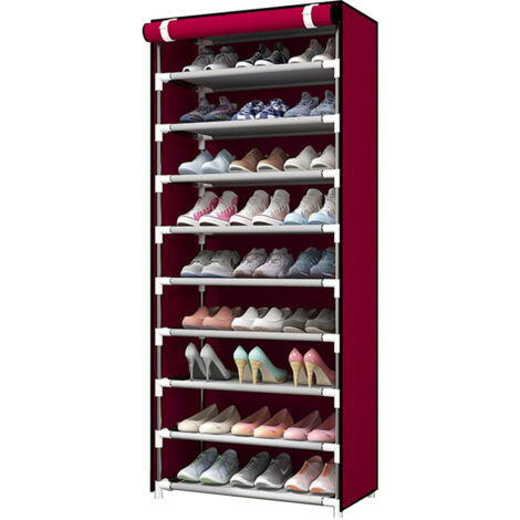 Schuhschrank mit 10 Fächern, hohe Tragfähigkeit, stabiler und staubdichter Stauraum für Zuhause