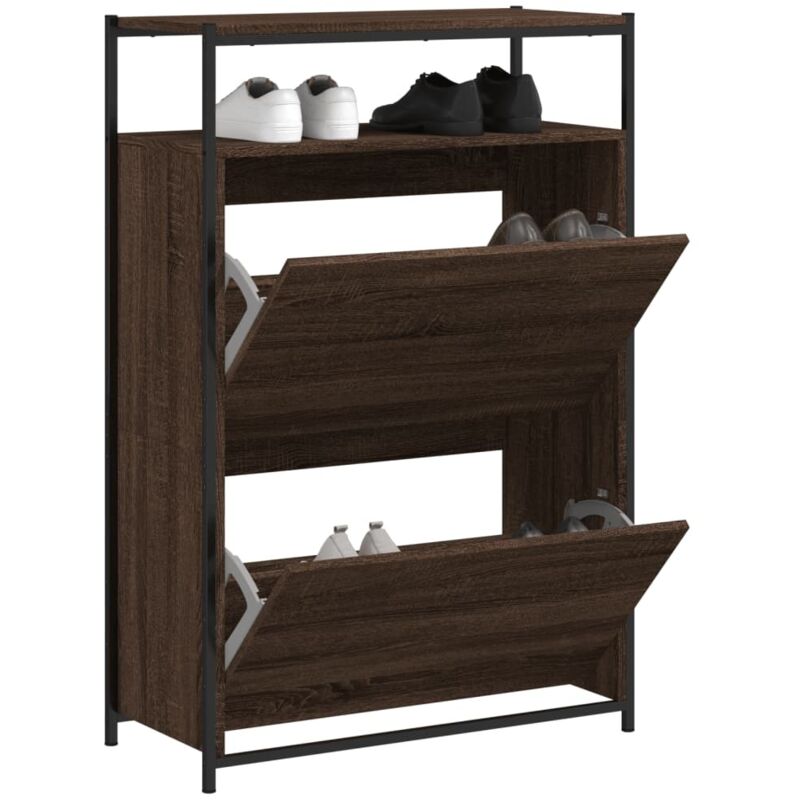 Vidaxl - Schuhschrank Braun Eichen-optik 75x34x112 Cm Holzwerkstoff