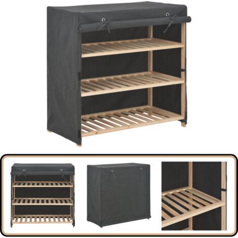 Schuhschrank mit Abdeckung Grau 79 x 40 x 80 cm Stoff - Schuhschrank - Schuhregal - Garderobe - Stauraum - Organisation
