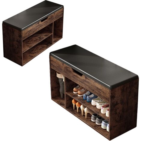 Schuhschrank mit Sitzbank im Retro-Stil