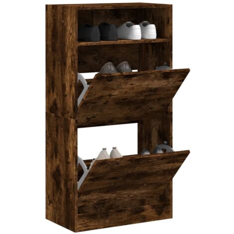 Schuhschrank Raucheiche 60x34x116 cm aus Holzwerkstoffen