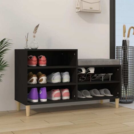 Schuhschrank Schwarz 102x36x60 cm Ingenieurholz