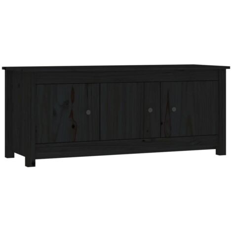 Schuhschrank Schwarz 110x38x45,5 cm Massivholz Kiefer vidaXL