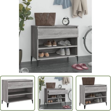 Schuhschrank Sonoma grau 70x36x60 cm Ingenieurholz