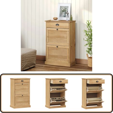 Schuhschrank VIGO 60x35x96 cm Massivholz Kiefer - Schuhschrank - Holzschrank - Massivholzmöbel - Garderobe - Einbauschrank