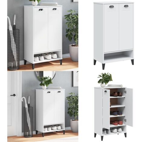 Schuhschrank VIKEN Weiß Holzwerkstoff - Schuhschrank - Holzwerkstoff - Weißer Schuhschrank - Garderobe - Aufbewahrung - Home & Living