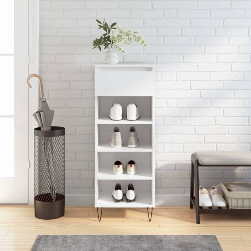 Schuhschrank Hochglanz-weiß 40x36x105 Cm Holzwerkstoff Vidaxl