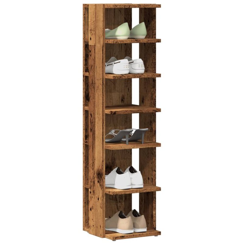 Vidaxl - Schuhschränke 2 Stk. Altholz-optik 28x27x102 Cm Holzwerkstoff