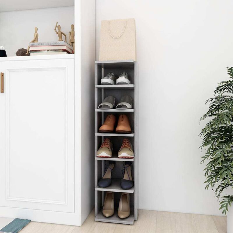 Schuhschrank Betongrau 27, 5x27x102 Cm Holzwerkstoff Vidaxl