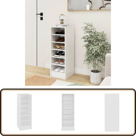 Schuhschrank Weiß 31,5x35x90 cm Holzwerkstoff - Schuhschrank - Holzwerkstoff - Weißer Schuhschrank - Garderobe - Schrank Für Schuhe