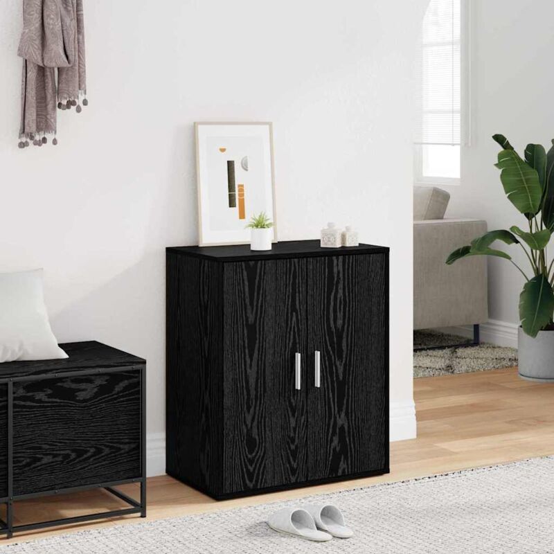 Schuhschrank Schwarz Eiche 60x35x70 Cm Holzwerkstoff - Vidaxl