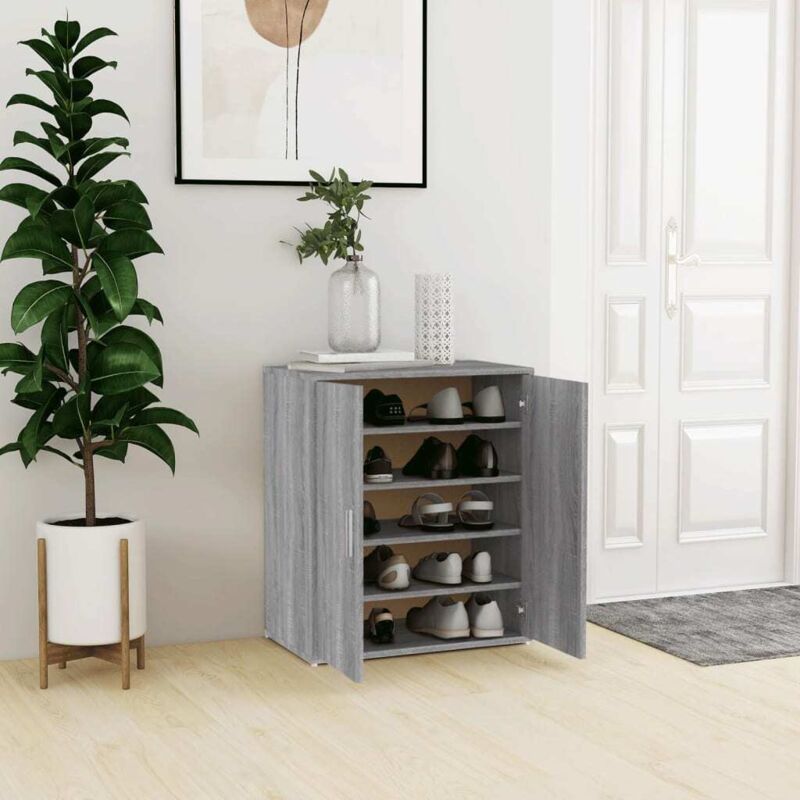 Vidaxl Schuhschrank Grau Sonoma 60x35x70 Cm Holzwerkstoff