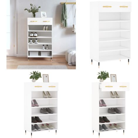 Schuhschrank Weiß 60x35x105 cm Holzwerkstoff - Schuhschrank - Holzwerkstoffmöbel - Garderobe - Einbauschrank - Wohnzimmermöbel - Home & Living