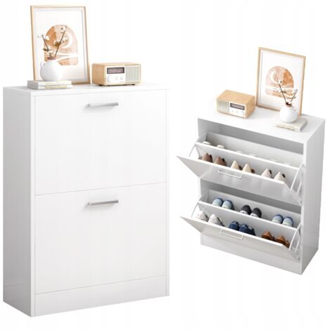 Schuhschrank weiß Garderobe Schuhregal Kommode Loft modern 60 cm
