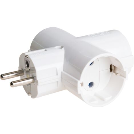 Schuko-Adapter Dreifach 2p+t 16a 250v Weiß