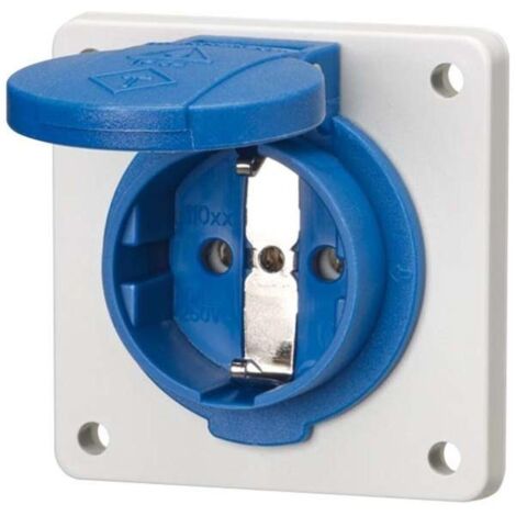 Schuko-Anbau-Steckdose 75x75 blau