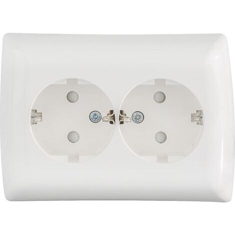 Schuko Doppelsteckdose Siemens, mit erhöhtem Berührungsschutz, titanweiß, 5UB2211-3