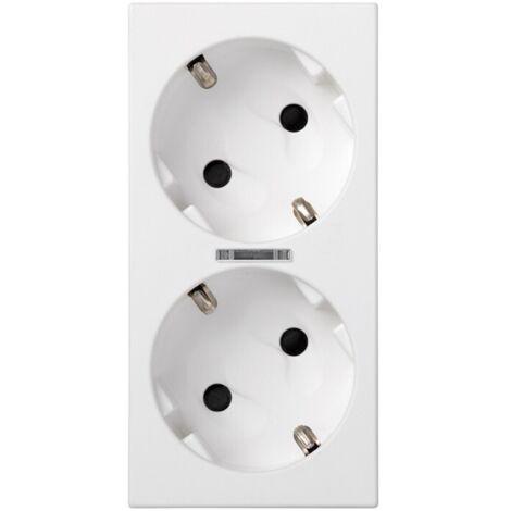 Schuko doppia base a vite con LED bianco SIMON 50010472-030