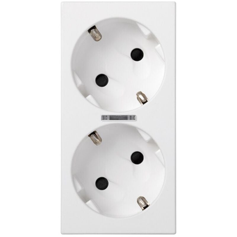 Simon - Schuko double base by cut avec led blanche 50010432-030