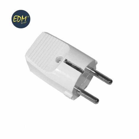 Schuko-EDM-Stecker 10/16 A T/TL 4,8 mm weiß (geschrumpft)