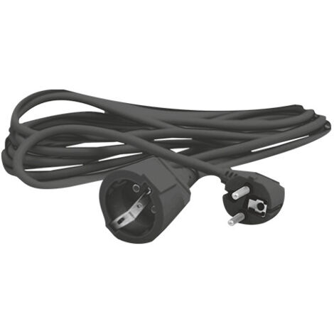 Schuko-Elektro-Verlängerung 4,8mm 16A SCHWARZ 2m