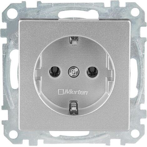 Schuko-Steckdose Merten System M, aluminium