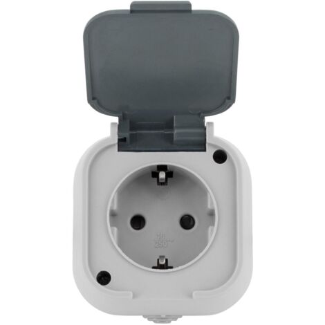Schuko Steckdose Typ F IP54  Grau