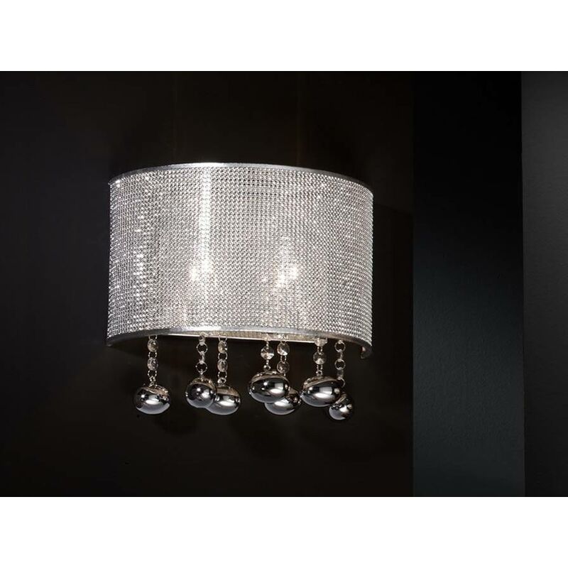 Schuller Lighting - Schuller Andreda - 2 Light Crystal Wall Lamp Polished Mesh Chrome, G9