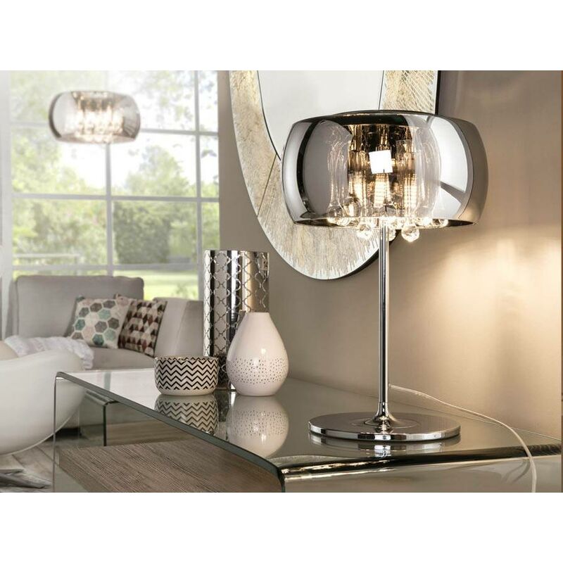 Schuller Argos - Lampe de table à 3 ampoules en cristal chrome, miroir, G9