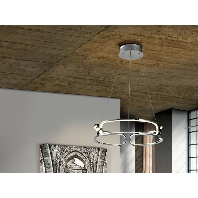 Image of Schuller Lighting - Schuller Colette Lampada a sospensione a led di design, piccola, moderna ed elegante, dimmerabile, cromata con telecomando