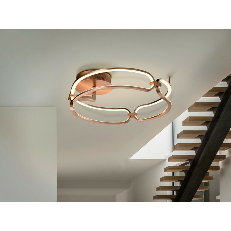 Schuller Colette Modern Stylish Dimmable LED Designer Flush Light Rose Gold with Remote Control