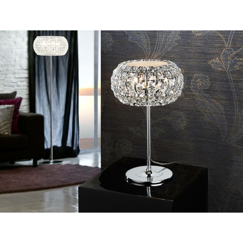 Image of Schuller Lighting - Schuller Diamond - Lampada da tavolo a 3 luci in cristallo cromato, G9