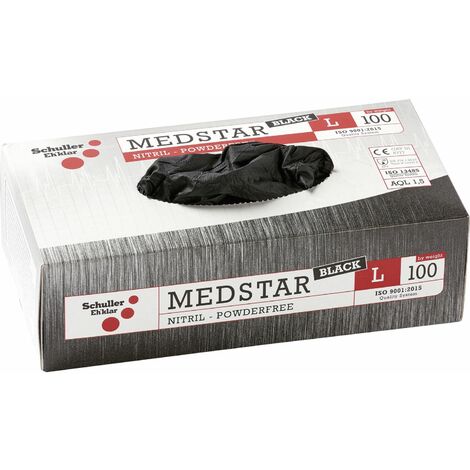 SCHULLER Einweghandschuhe Med Nitrilhandschuh schwarz S - 100 Stück