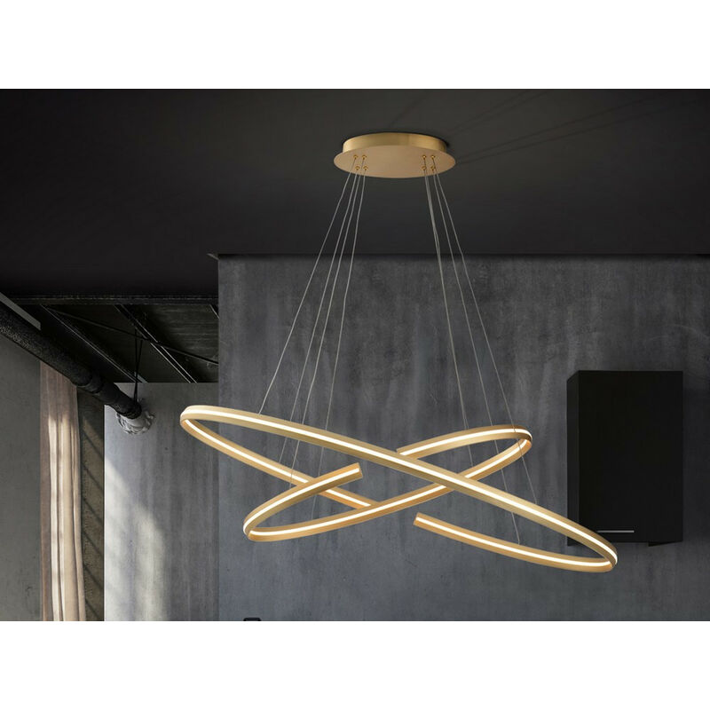 Schuller Lighting - Schuller Elipse - Dimmable Integrated LED Pendant Light, Brushed Gold