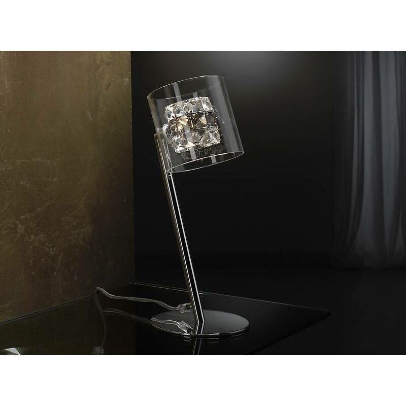 Image of Schuller Lighting - Schuller Flash - Lampada da tavolo in cristallo cromato, G9