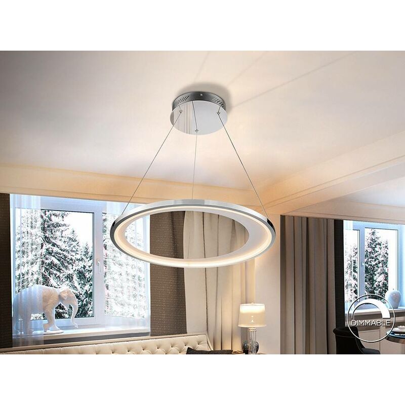 Image of Schuller Lighting - Schuller Laris - Sospensione a soffitto a led integrata rotonda cromata