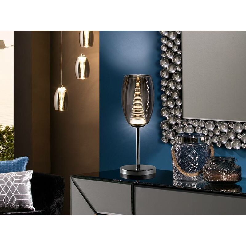 Nebula - Integrated Led Crystal Table Lamp Chrome, Mirror - Schuller