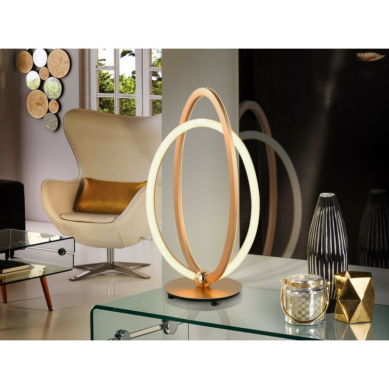 Image of Schuller Lighting - Schuller Ocellis - Lampada da tavolo a led integrata, oro rosa