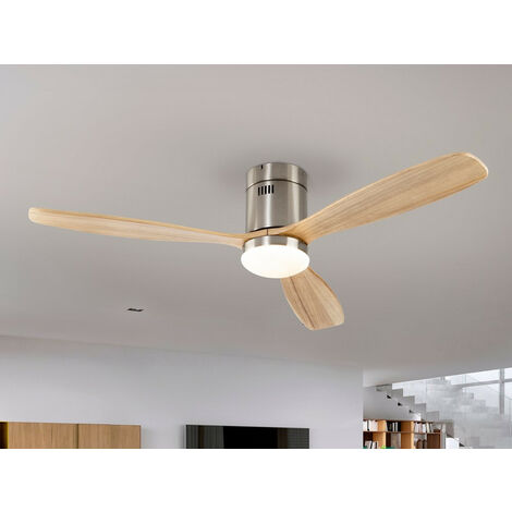Ventilatore da soffitto con luce e telecomando Diametro 132 cm Zephir  ZFR9111M, 3 Velocita, Reversibile, 5 Pale in legno marrone