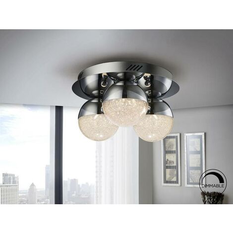 main image of "Schuller Sphere - Integrated LED Dimmable Flush Ceiling Light Chrome"