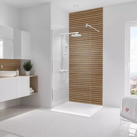 Schulte DecoDesign Duschrückwand Dekor Japandi, horizontal, 3 mm Aluminium-Verbundplatte, Wandverkleidung als fugenfreier Fliesenersatz, 255 x 100 cm