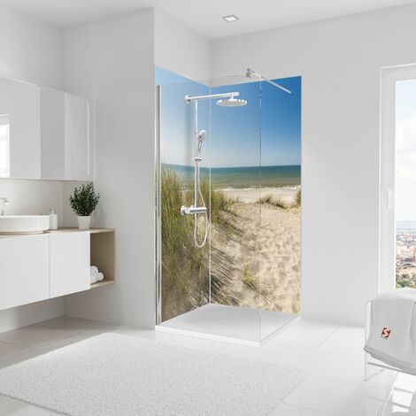 Schulte DecoDesign Duschrückwand Foto Neue Dünen, Wandverkleidung aus 3mm Aluminium-Verbundplatte als fugenfreier Fliesenersatz, Motiv: 8114, 2er-Set, Größe: 2 x 90 x 210 cm