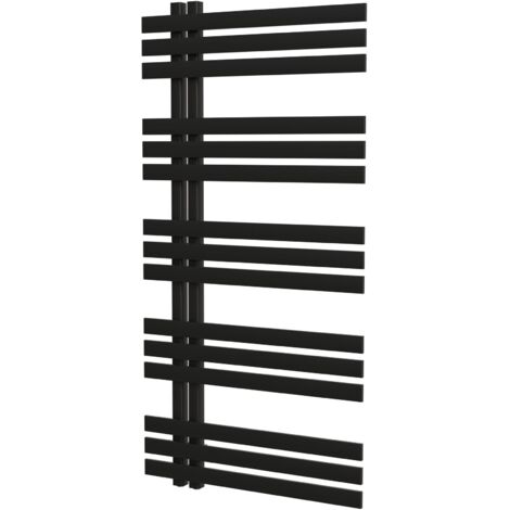 Schulte Design-Heizkörper IGNIS, 120 x 60 cm, Strukturschwarz, seitlich versetzter Mittelanschluss