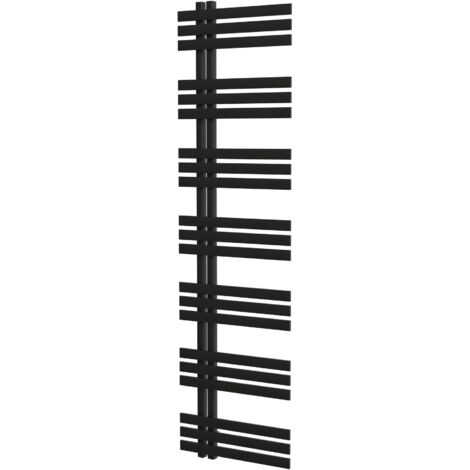 Schulte Design-Heizkörper IGNIS, 180 x 50 cm, Strukturschwarz, seitlich versetzter Mittelanschluss
