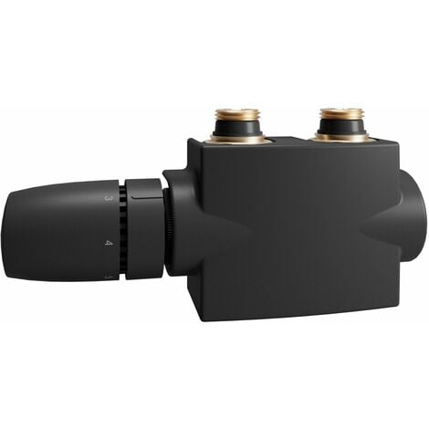 Schulte Designheizkörper- Zubehör Mittelanschlussgarnitur Blende, Farbe: schwarz-matt - Schwarz